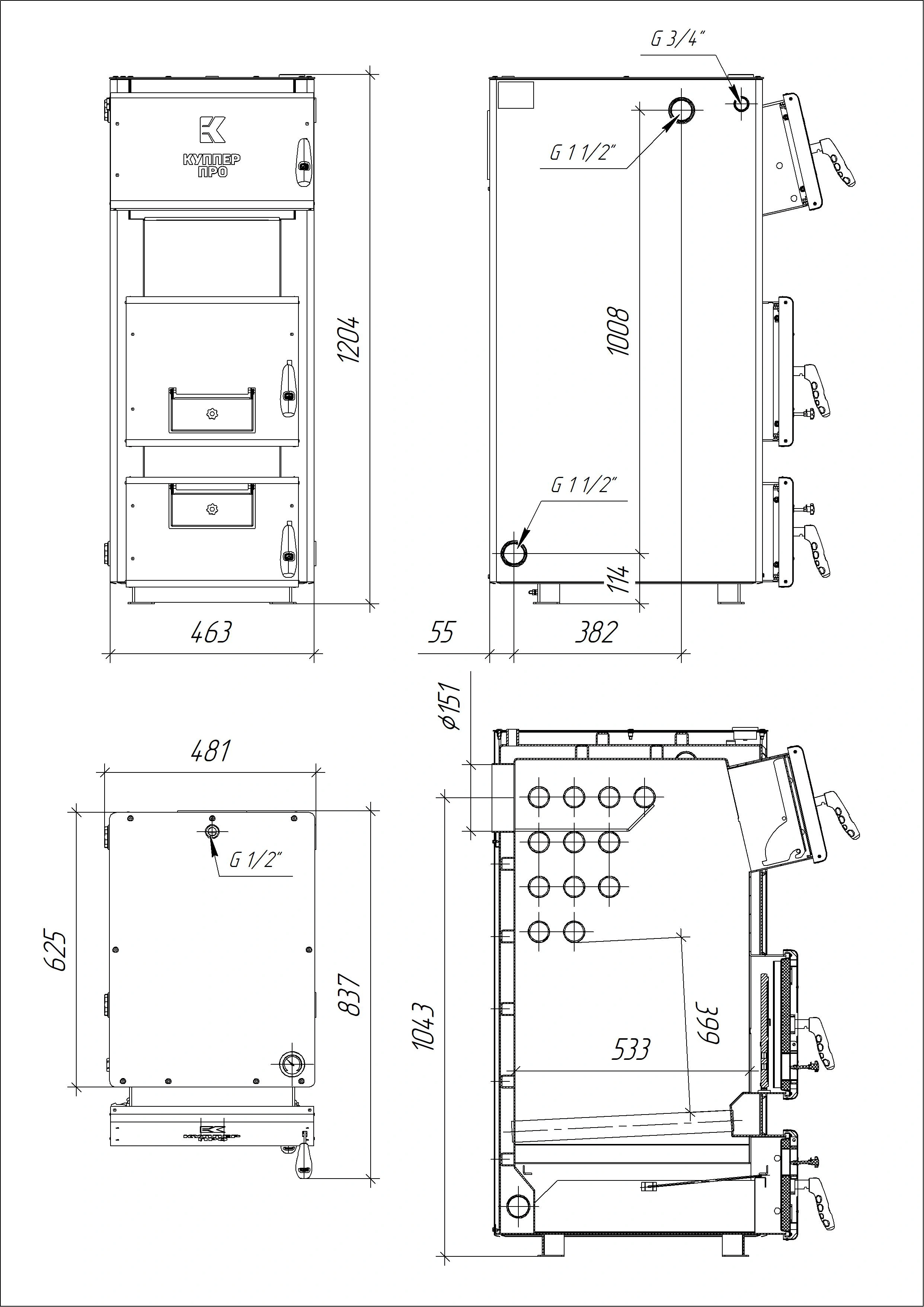 Котел для дачи Куппер ПРО-36 (2.0) - Теплодар